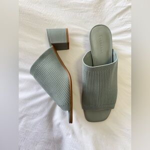 Everlane | SZ 8.5 | Seafoam Green ReKnit Glove Mule Open Toe Block Heel Slide